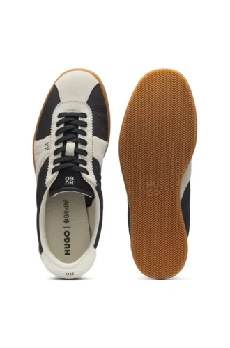 Low-top sneakers with suede trims