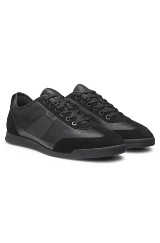 Low-top trainers with monogram jacquard