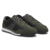 Low-top trainers with structured trims