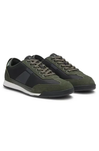 Low-top trainers with structured trims