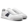 Low-top trainers with structured trims