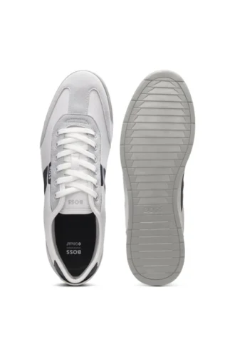 Low-top trainers with structured trims