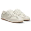 Low-top trainers with suede and leather