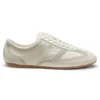 Low-top trainers with suede and leather