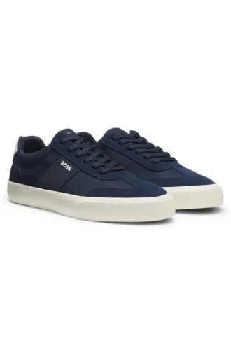 Low-top trainers with suede trims