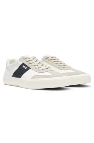 Low-top trainers with suede trims
