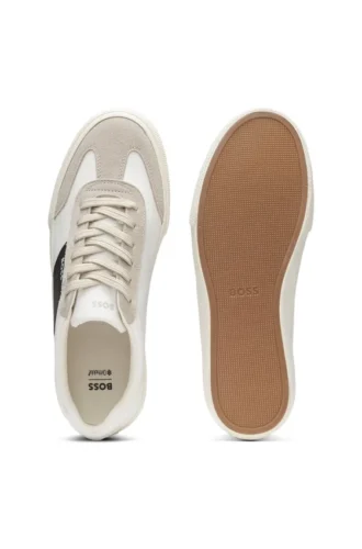 Low-top trainers with suede trims