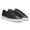 Low-top trainers with woven and grained effects