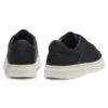 Low-top trainers with woven and grained effects