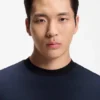 Luxe travel wool T-shirt with FK collar Luxe travel wool T-shirt with FK collar