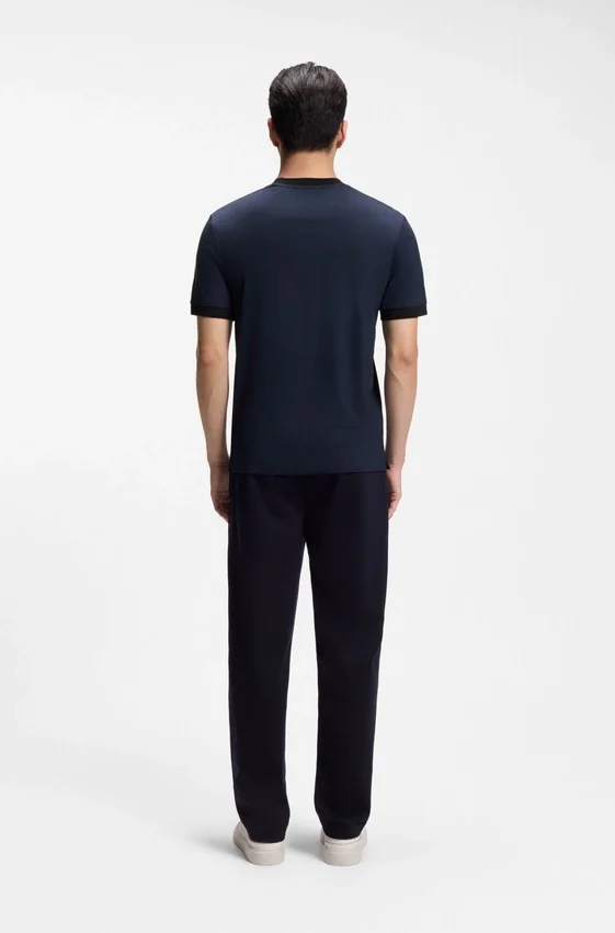 Luxe travel wool T-shirt with FK collar Luxe travel wool T-shirt with FK collar