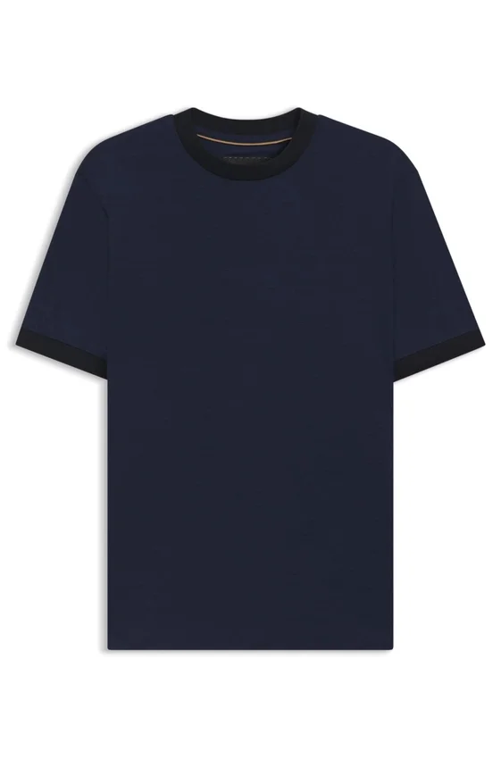 Luxe travel wool T-shirt with FK collar Luxe travel wool T-shirt with FK collar