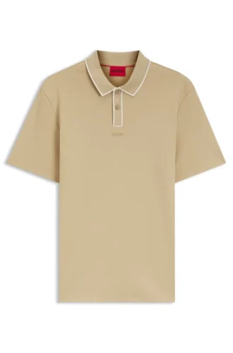 Luxury cotton polo shirt with contrast trim