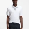 Luxury cotton polo shirt with contrast trim