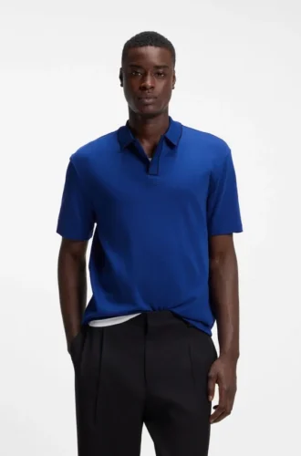 Luxury cotton polo shirt with contrast trim