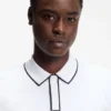 Luxury cotton polo shirt with contrast trim
