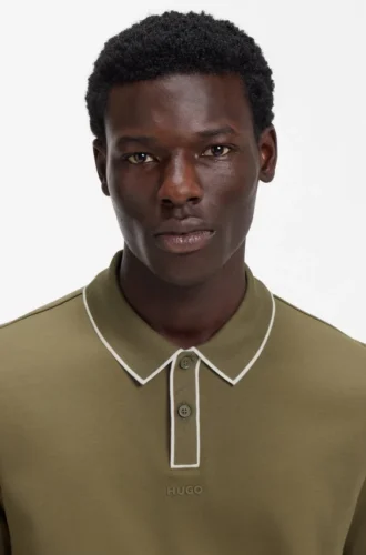 Luxury cotton polo shirt with contrast trim