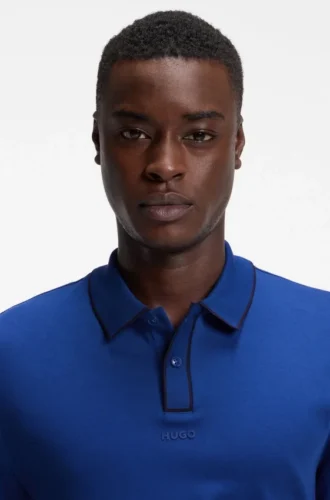 Luxury cotton polo shirt with contrast trim