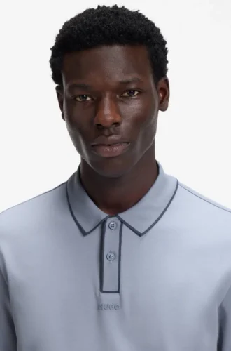 Luxury cotton polo shirt with contrast trim