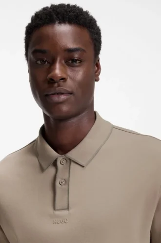 Luxury cotton polo shirt with contrast trim