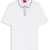 Luxury cotton polo shirt with contrast trim