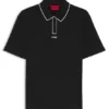Luxury cotton polo shirt with contrast trim