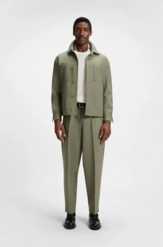 Machine-washable relaxed-fit trousers in stretch fabric