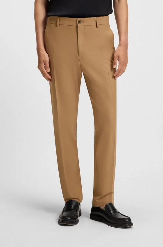 Machine-washable tapered-fit trousers in stretch fabric Machine-washable tapered-fit trousers in stretch fabric