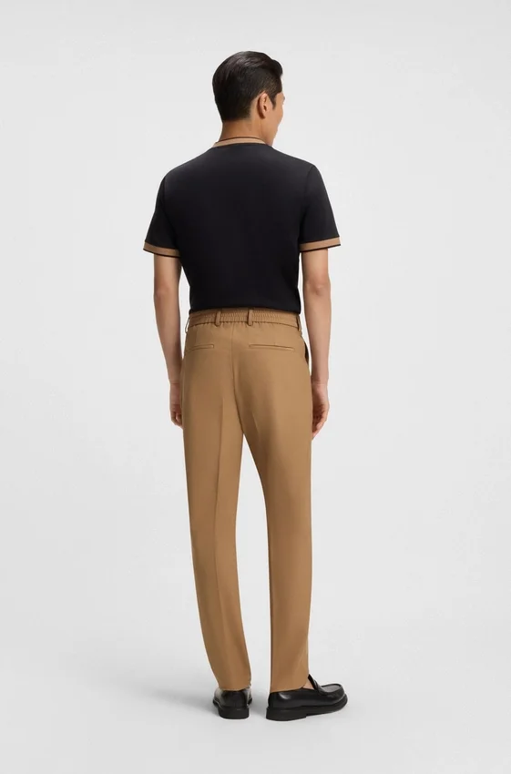 Machine-washable tapered-fit trousers in stretch fabric Machine-washable tapered-fit trousers in stretch fabric
