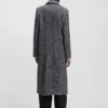 Macro-herringbone coat with double-breasted closure