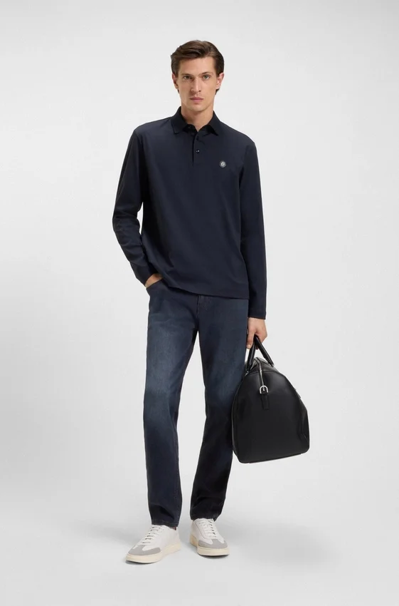 Maine blue regular-fit jeans in knitted denim Maine blue regular-fit jeans in knitted denim