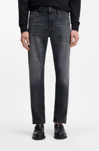 Maine grey regular-fit jeans in Italian denim
