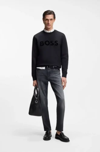 Maine grey regular-fit jeans in Italian denim