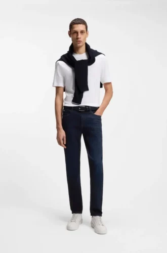 Maine regular-fit jeans in dark-blue denim