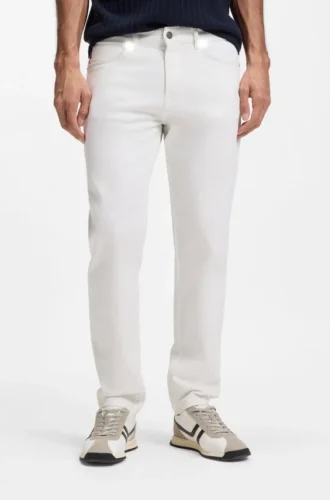 Maine regular-fit jeans in white soft-motion denim