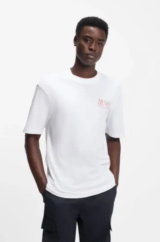 Marine-artwork T-shirt in cotton jersey