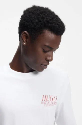 Marine-artwork T-shirt in cotton jersey