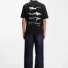 Marine-artwork T-shirt in cotton jersey