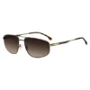 Matte brown sunglasses with gold-tone trims Matte brown sunglasses with gold-tone trims