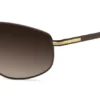 Matte brown sunglasses with gold-tone trims Matte brown sunglasses with gold-tone trims