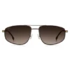 Matte brown sunglasses with gold-tone trims Matte brown sunglasses with gold-tone trims