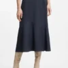 Melange A-line skirt in virgin wool