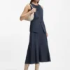 Melange A-line skirt in virgin wool