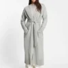 Melange-cashmere cardigan with belt