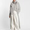 Melange-cashmere cardigan with belt