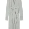 Melange-cashmere cardigan with belt