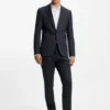 Melange extra-slim-fit jacket in stretch flannel Melange extra-slim-fit jacket in stretch flannel
