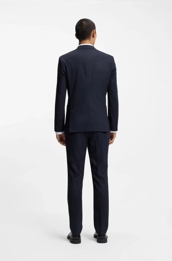 Melange extra-slim-fit jacket in stretch flannel Melange extra-slim-fit jacket in stretch flannel