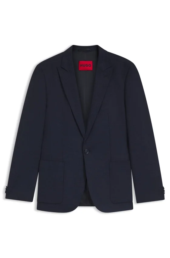 Melange extra-slim-fit jacket in stretch flannel Melange extra-slim-fit jacket in stretch flannel
