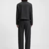 Melange-flannel blazer with cropped length